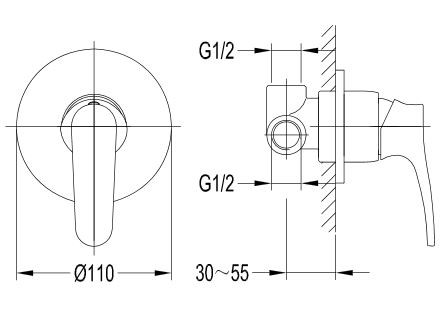 Omnires Art Deco bateria prysznicowa podtynkowa chrom AD5145CR
