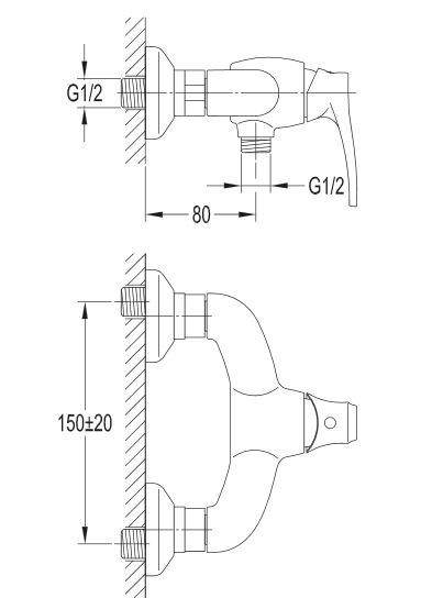 Omnires Art Deco bateria prysznicowa złoty AD5140GL
