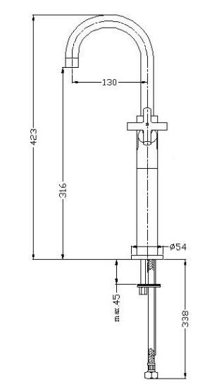 Omnires Modern bateria umywalkowa wysoka stojąca chrom C301-HCR