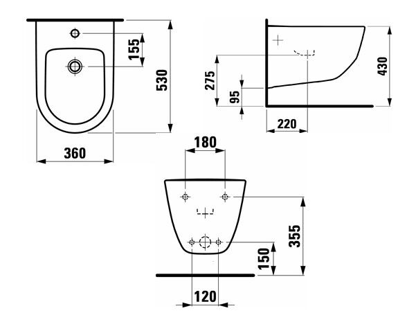 Laufen PRO bidet wiszący biały H8309520003021
