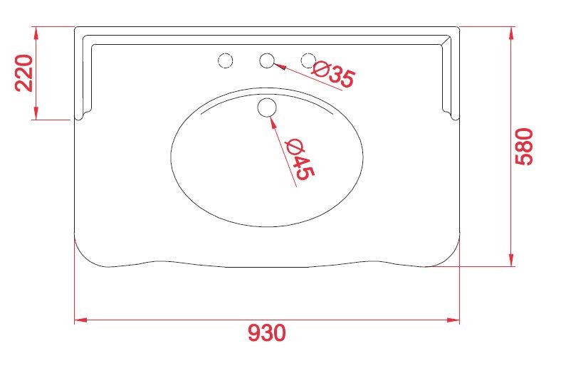 Artceram Hermitage umywalka z blatem ceramicznym 92x58 cm retro biała HEL005