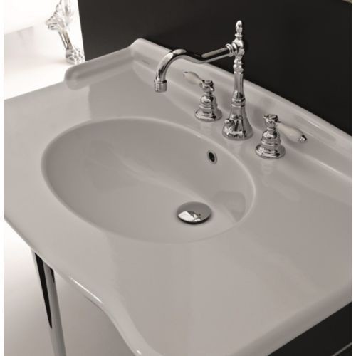 Artceram Hermitage umywalka z blatem ceramicznym 112x63 cm retro biała HEL004