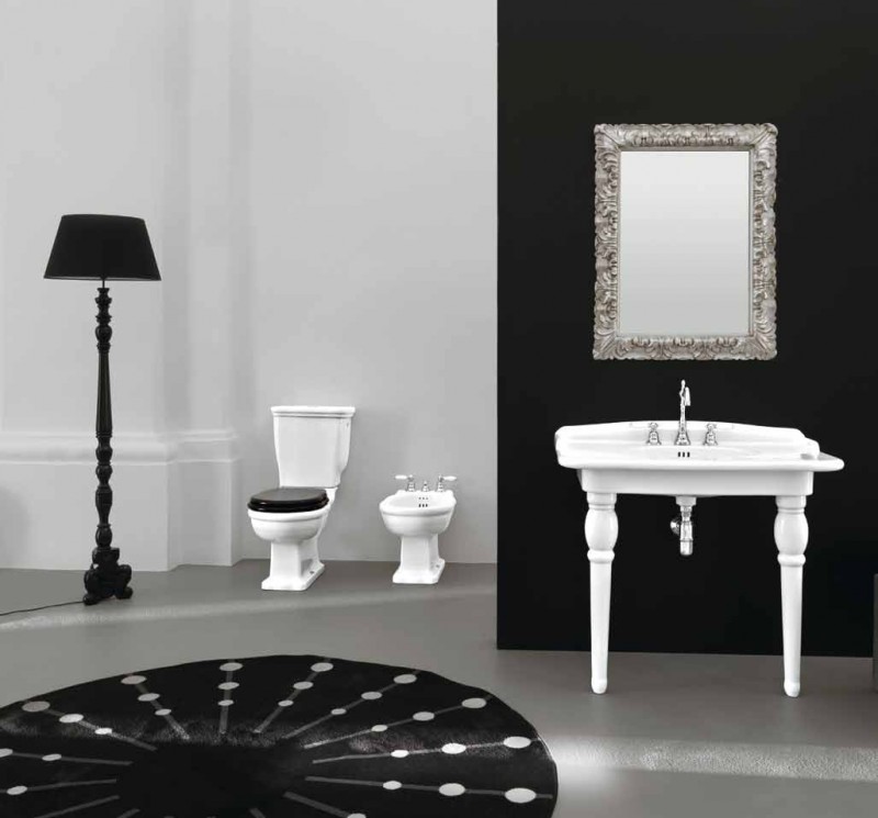 Artceram Hermitage umywalka z blatem ceramicznym 92x58 cm retro biała HEL005