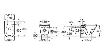 Roca Nexo Rimless muszla wisząca biały A34664L000