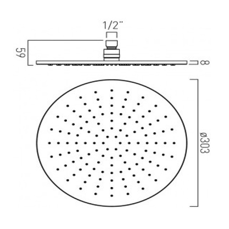 Vado Individual deszczownica głowica prysznicowa okrągła złoto polerowane IND-RO/30-BG