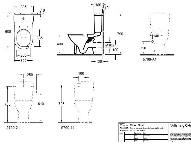 Villeroy&Boch O.Novo Directflush muszla kompaktowa wiess alpin biały 5661R001