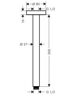 Hansgrohe przyłącze sufitowe S 300mm chrom 27389000