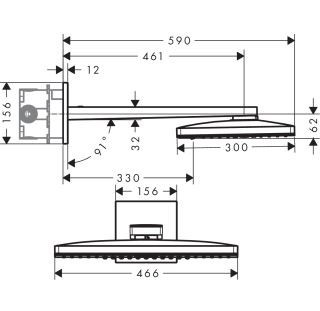 Hansgrohe Rainmaker Select 460 3jet EcoSmart głowica prysznicowa z ramieniem prysznicowym biały/chrom 24017400