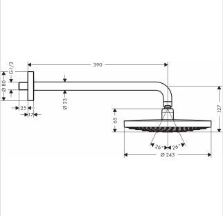 Hansgrohe Raindance Select S 240 2jet głowica prysznicowa z ramieniem prysznicowym biały/chrom 26466400