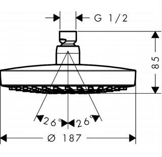 Hansgrohe Croma Select S 180 2jet EcoSmart głowica prysznicowa chrom 26523000