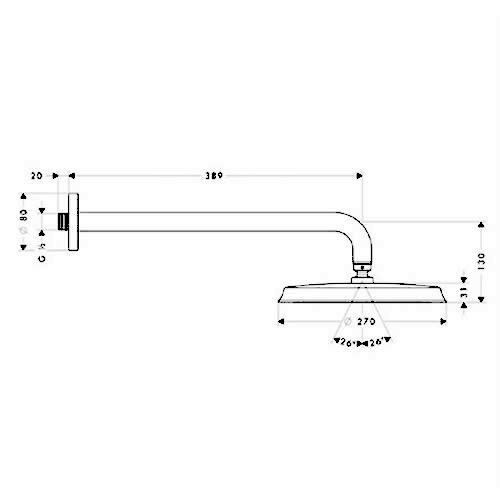 Hansgrohe Raindance Classic 240 AIR deszczownica głowica prysznicowa 24cm z ramieniem ściennym 383mm chrom/złoty optyczny 27424090