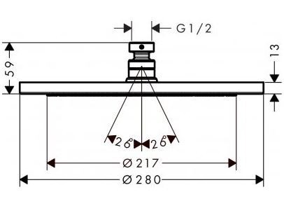 Hansgrohe Croma 280 1jet EcoSmart głowica prysznicowa 28x28 chrom 26221000