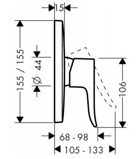 Hansgrohe Metris E2 bateria prysznicowa podtynkowa chrom 31456000