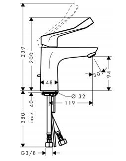Hansgrohe Focus 100 bateria umywalkowa z korkiem chrom 31911000