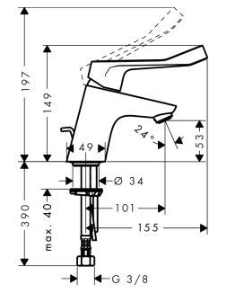 Hansgrohe Focus 70 bateria umywalkowa bez korka chrom 31914000