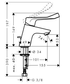 Hansgrohe Focus 70 bateria umywalkowa z korkiem chrom 31910000