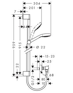 Hansgrohe Zestaw Croma Select S Vario/Ecostat Combi biały/chrom 27014400