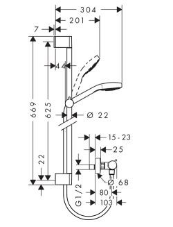Hansgrohe Zestaw Croma Select E Vario/Ecostat Combi 0,65m biały/chrom 27081400