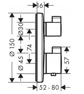 Hansgrohe Ecostat S bateria podtynkowa termostatyczna z zaworem odcinająco-przełączającym chrom 15758000