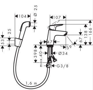 Hansgrohe Logis zestaw bidette chrom 71290000