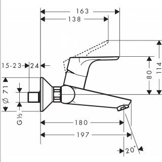 Hansgrohe Focus 100 bateria umywalkowa ścienna chrom 31923000