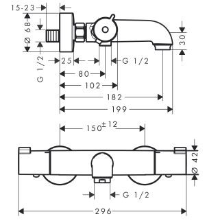 Hansgrohe Ecostat 1001 CL bateria wannowa termostatyczna natynkowa chrom 13201000