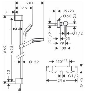 Hansgrohe Zestaw prysznicowy Crometta Vario Combi 1001 CL biały/chrom 27812400
