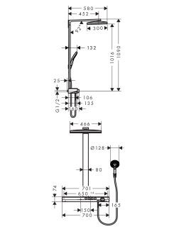 Hansgrohe Raimaker Select 460 3jet zestaw prysznicowy z termostatem biały/chrom 27106400