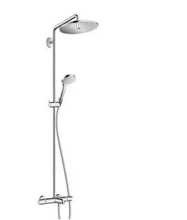 Hansgrohe Croma Select S komplet prysznicowy z termostatem do wanny i deszczownicą chrom 26792000