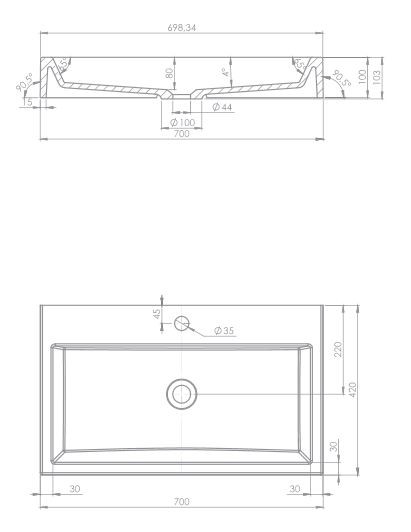 Omnires Thasos umywalka nablatowa 70x42 THASOS700BP