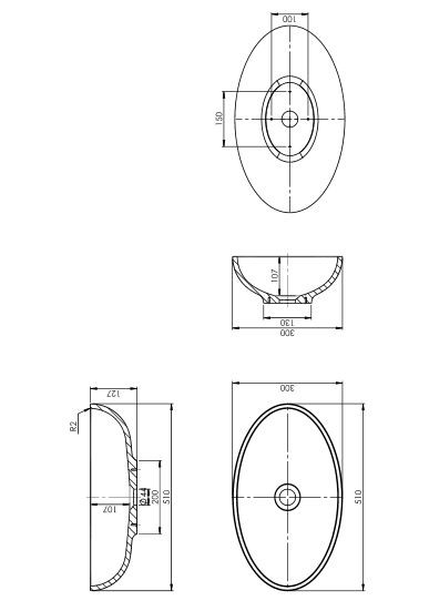 Omnires Crete umywalka nablatowa 51x30 CRETEBP