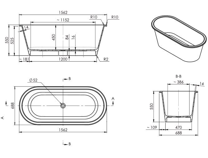 Omnires Marble+ Paris wanna wolnostojąca 156x68 lany marmur biały połysk PARIS156BP
