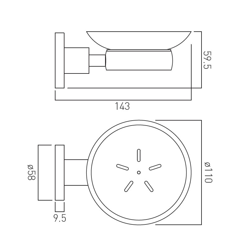 Vado Elements mydelniczka wisząca chrom ELE-182-CP