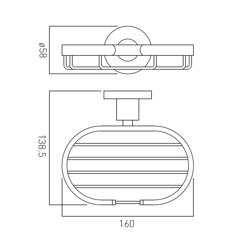 Vado Elements mydelniczka wisząca ażurowa chrom ELE-182A-CP