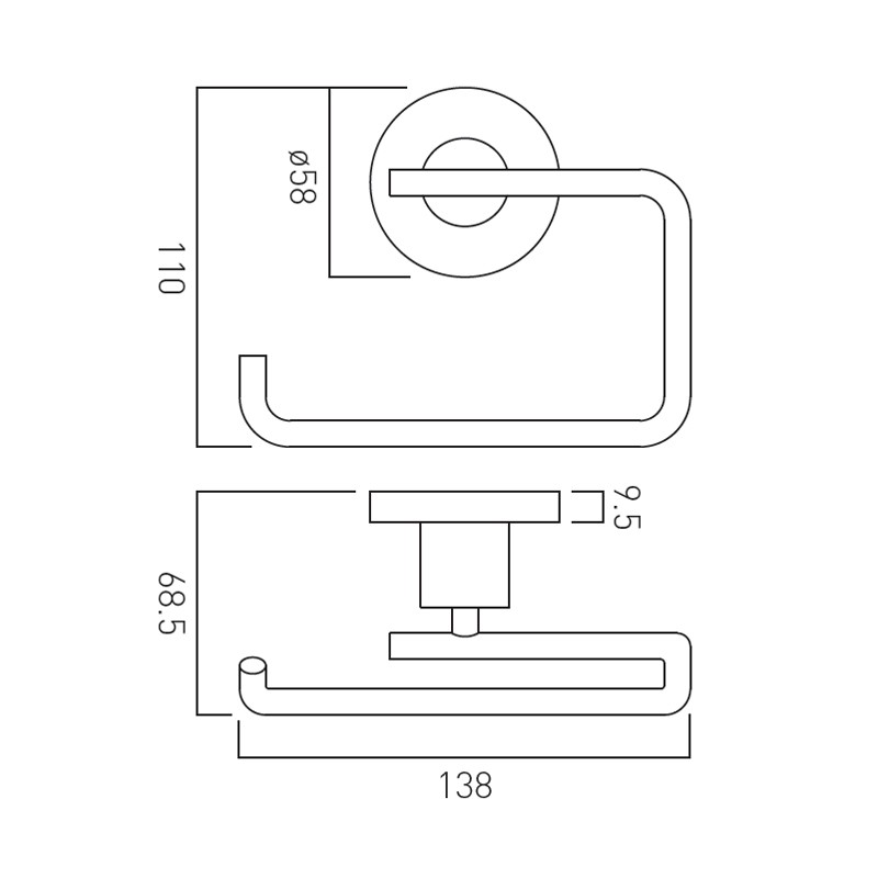 Vado Elements uchwyt na papier toaletowy chrom ELE-180-CP