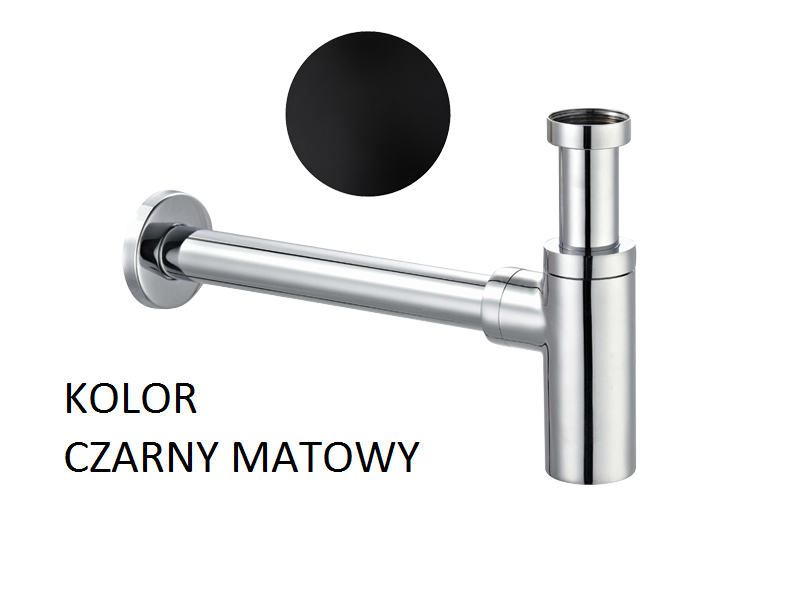 Vedo syfon umywalkowy dekoracyjny okrągły czarny mat VSY1010CZ