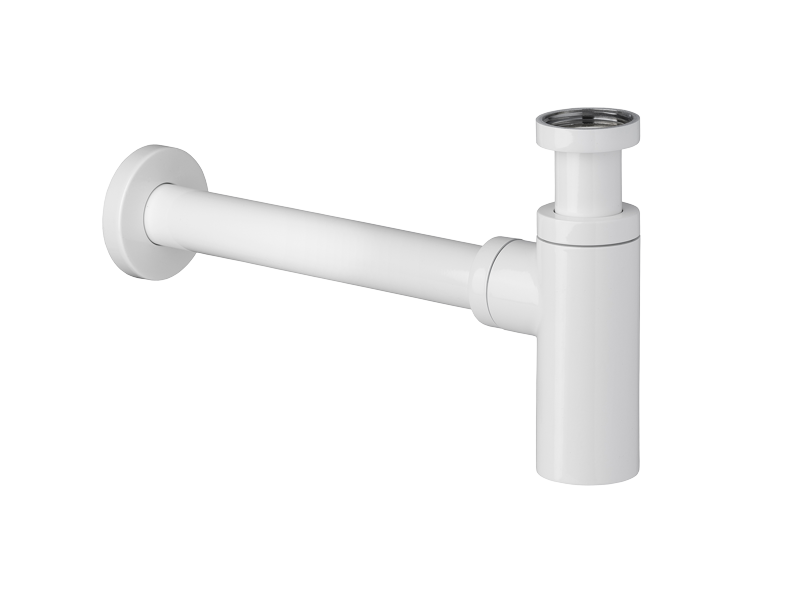 Vedo syfon umywalkowy dekoracyjny okrągły biały matowy VSY1010BI