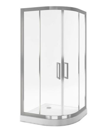 Actima 600 kabina półokrągła 90x90 drzwi suwane chrom przeźroczysta KAAC.1901.900.LP