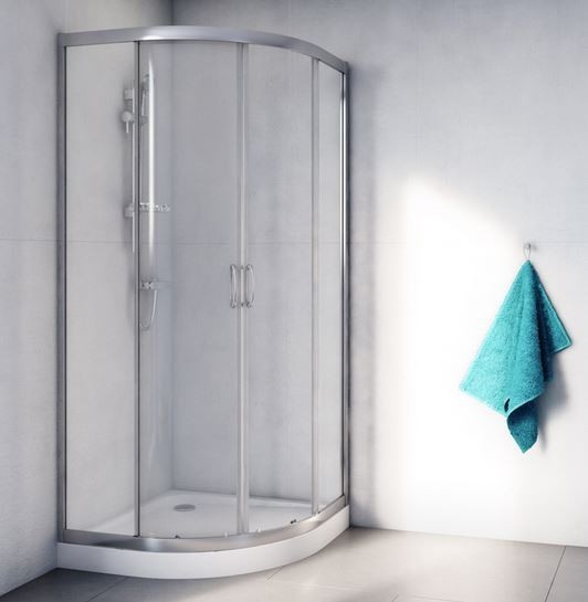 Actima 201 kabina półokrągła 90x90 drzwi suwane chrom przeźroczysta KAAC.1801.900