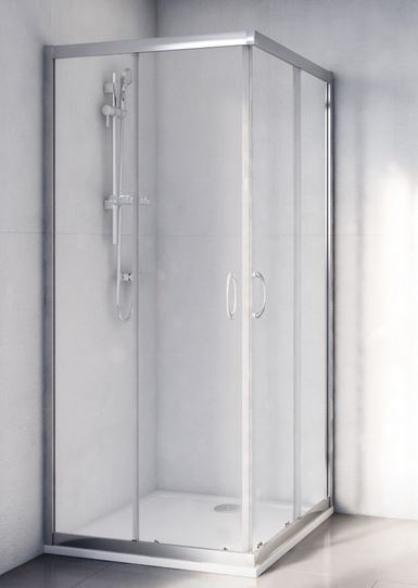 Actima 201 kabina kwadratowa 80x80 drzwi suwane chrom przeźroczysta KAAC.1802.800