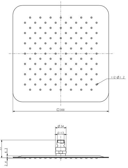 Omnires deszczownica kwadratowa 30x30cm chrom WGU230