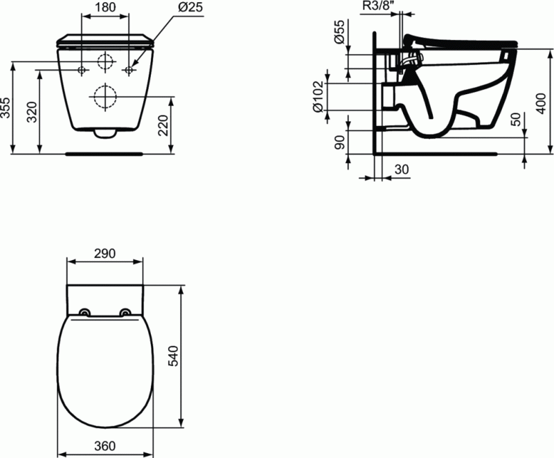 Ideal Standard Connect muszla wisząca z funkją bidetu E772101