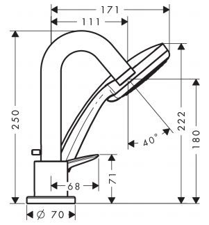 Hansgrohe Logis bateria wannowa 3-otworowa chrom 71313000
