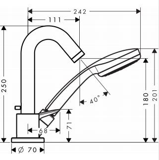 Hansgrohe Logis bateria wannowa 3-otworowa chrom 71310000