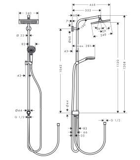 Hansgrohe Crometta E 240 komplet prysznicowy bez baterii chrom 27289000