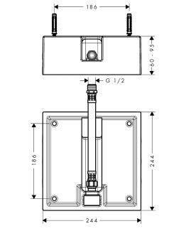 Hansgrohe zestaw podtynkowy do głowicy Raindance 260 x 260 Air 1 jet 26471180