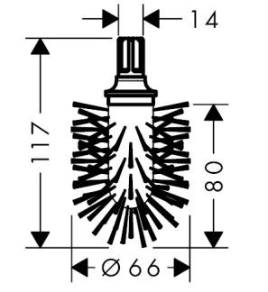 Hansgrohe Logis Classic zapasowa końcówka do szczotki WC biała 40088000