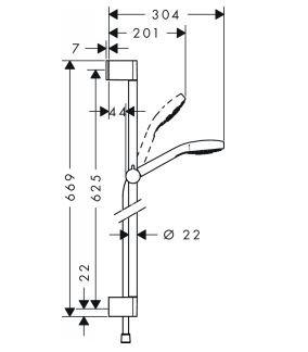 Hansgrohe Croma Select E Multi 0,65m zestaw prysznicowy z drążkiem biały/chrom 26580400