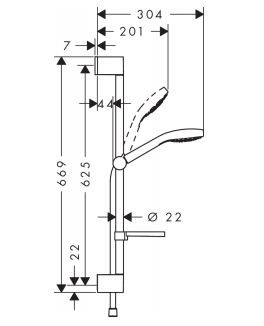 Hansgrohe Croma Select E 1jet 0,65m zestaw prysznicowy z mydelniczką Casetta biały/chrom 26586400