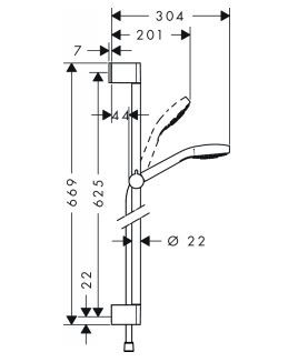 Hansgrohe Croma Select E 1jet 0,65m zestaw prysznicowy biały/chrom 26584400